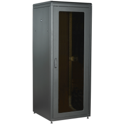 ITK LINEA N 18U 800х800мм стекл. пер. дв. задн. металл. чер.