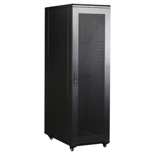 Шкаф коммутационный Lanmaster (TWT-CBB-27U-6X8-P1) напольный 27U 600x800мм пер.дв.перфор. задн.дв.перфор.2-хст. 2 бок.пан. 800кг черный IP20 сталь