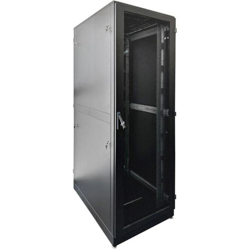 Шкаф серверный ЦМО (ШТК-М-42.6.10-44АА-9005) напольный 42U 600x1000мм пер.дв.перфор. задн.дв.перфор. 2 бок.пан. 550кг черный 855мм 121кг 180град. 2030мм сталь