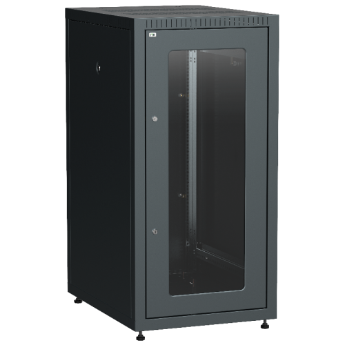 ITK LINEA E 24U 600х800мм стекл. пер. дв. задн. метал. чер.