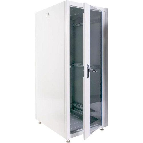 Шкаф коммутационный ЦМО (ШТК-Э-30.6.8-13АА) напольный 30U 600x800мм пер.дв.стекл металл направл.под винты 620кг серый