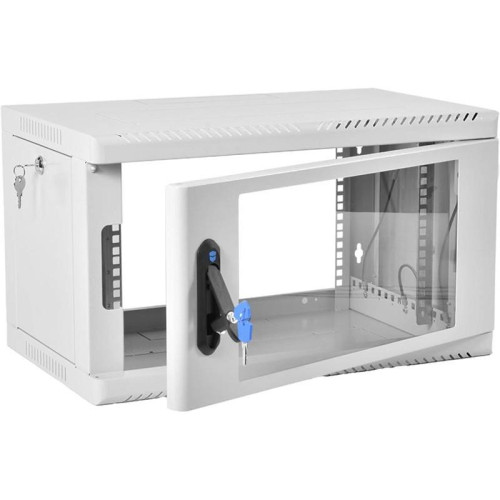 Шкаф коммутационный ЦМО (ШРН-6.500) напольный 6U 599x529мм пер.дв.стекл 200кг серый 470мм 14кг 180град. 346мм IP20 металл