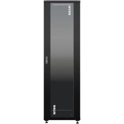 Шкаф коммутационный NTSS Премиум (NTSS-R42U6060GS-BL) напольный 42U 600x600мм пер.дв.стекл металл 900кг черный 510мм 86кг 1987мм IP20 сталь