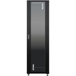 Шкаф коммутационный NTSS Премиум (NTSS-R42U6060GS-BL) напольный 42U 600x600мм пер.дв.стекл металл 900кг черный 510мм 86кг 1987мм IP20 сталь