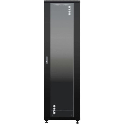 Шкаф коммутационный NTSS Премиум (NTSS-R42U6060GS-BL) напольный 42U 600x600мм пер.дв.стекл металл 900кг черный 510мм 86кг 1987мм IP20 сталь