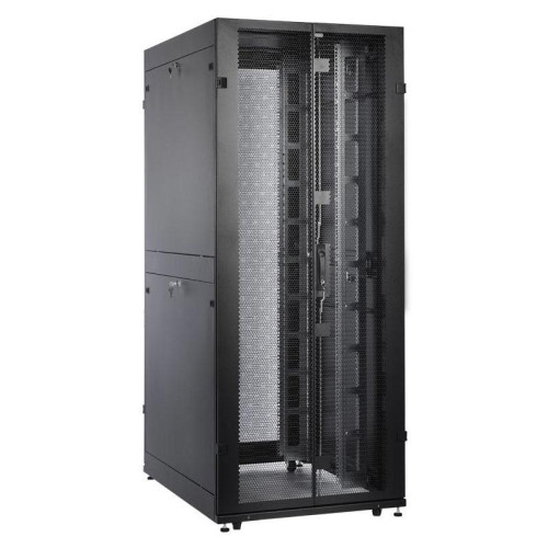 Шкаф серверный ЦМО (ШТК-СП-42.8.10-48АА-9005) напольный 42U 800x930мм пер.дв.перфор. задн.дв.перфор.2-хст. 2 бок.пан. 1350кг черный 690мм 180град. 1950мм