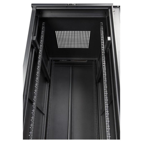 Шкаф коммутационный Lanmaster (TWT-CBB-18U-6X10-G1) напольный 18U 600x1000мм пер.дв.стекл металл 2 бок.пан. 800кг черный