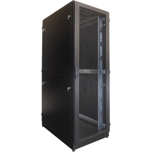 Шкаф серверный ЦМО (ШТК-М-42.8.10-88АА-9005) напольный 42U 800x1000мм пер.дв.перфор. 2 бок.пан. задн.дв.перфор. 1200кг черный 850мм