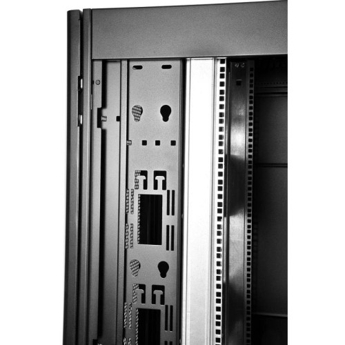 Шкаф серверный ЦМО (ШТК-СП-42.8.12-44АА-9005) напольный 42U 800x1200мм пер.дв.перфор. задн.дв.перфор. 2 бок.пан. направл.под винты 1350кг черный 890мм 173кг 180град. 1950мм IP20 сталь