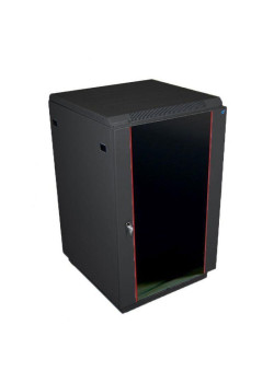 Шкаф коммутационный ЦМО (ШТК-М-18.6.8-1ААА-9005) напольный 18U 600x800мм пер.дв.стекл задн.дв.стал.лист 2 бок.пан. 500кг черный 655мм 56.1кг 180град. 960мм
