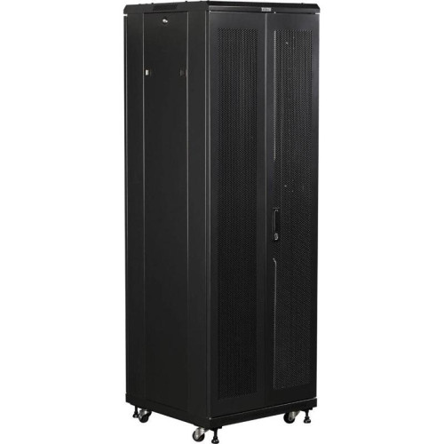 Шкаф коммутационный Lanmaster Business (TWT-CBB-18U-6X10-P1) напольный 18U 600x1000мм пер.дв.перфор. задн.дв.перфор.2-хст. 2 бок.пан. 800кг черный 926мм IP20