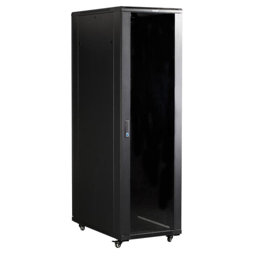 Шкаф коммутационный Lanmaster (TWT-CBB-27U-6X8-P1) напольный 27U 600x800мм пер.дв.перфор. задн.дв.перфор.2-хст. 2 бок.пан. 800кг черный IP20 сталь