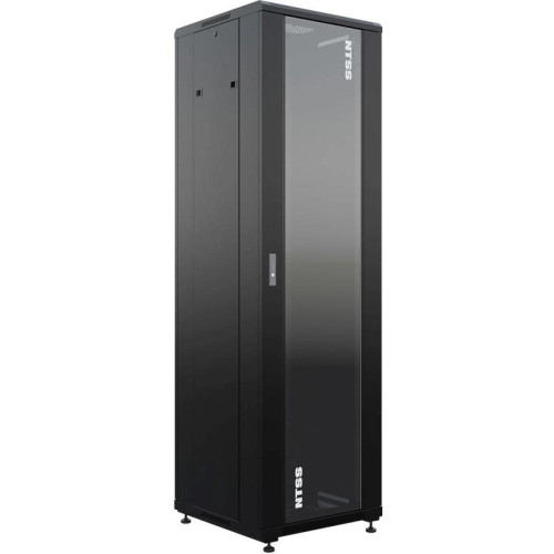 Шкаф коммутационный NTSS Премиум (NTSS-R42U6060GS-BL) напольный 42U 600x600мм пер.дв.стекл металл 900кг черный 510мм 86кг 1987мм IP20 сталь