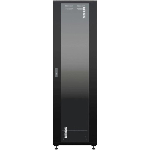 Шкаф серверный NTSS Премиум (NTSS-R42U6080GS-BL) напольный 42U 600x800мм пер.дв.стекл металл 900кг черный 710мм 99кг 1987мм IP20 сталь