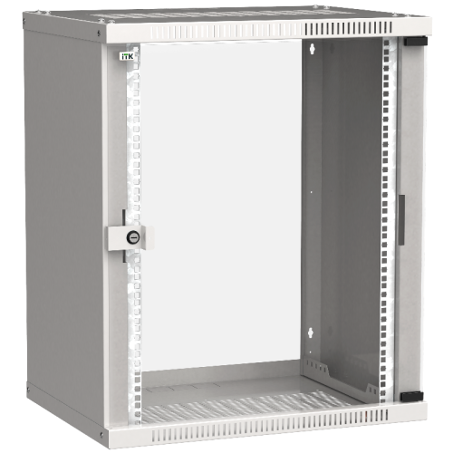 Шкаф коммутационный ITK Linea WE (LWE3-15U64-GF) настенный 15U 600x450мм пер.дв.стекл 50кг серый 400мм 200град. 715мм IP20 сталь