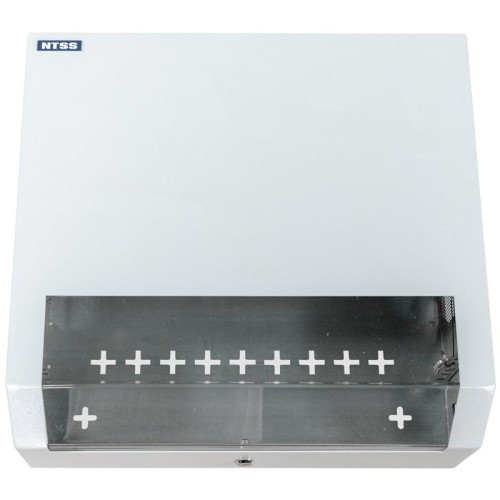 Шкаф коммутационный NTSS (NTSS-SOHO5U) настенный 5U 520x140мм пер.дв.стекл несъемн.бок.пан. 80кг белый 11кг 480мм IP20 металл