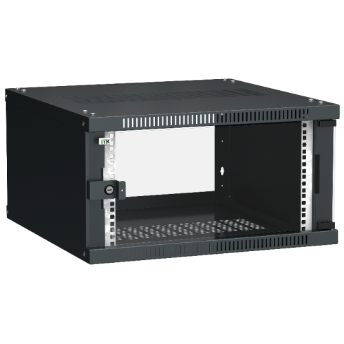 ITK Шкаф LINEA WE 6U 600x600мм дверь стекло черный