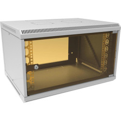 Шкаф коммутационный Suprlan ТВЛ-6U-600-450-СР (05-1063) настенный 6U 600x450мм пер.дв.стекл направл.под закл.гайки 70кг RAL 7035 385мм 15.7кг 360мм металл