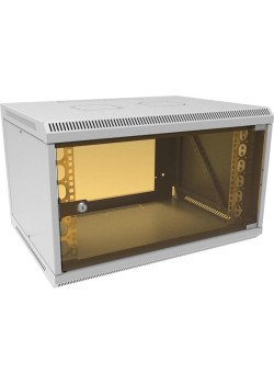 Шкаф коммутационный Suprlan ТВЛ-6U-600-450-СР (05-1063) настенный 6U 600x450мм пер.дв.стекл направл.под закл.гайки 70кг RAL 7035 385мм 15.7кг 360мм металл