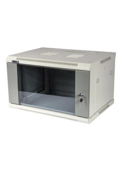 Шкаф коммутационный Lanmaster (TWT-CBWPG-6U-6X4-GY) настенный 6U 600x400мм пер.дв.стекл 60кг серый