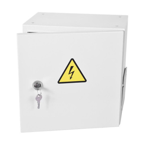 Шкаф монтажный ЦМО Эконом (ШТВ-НЭ-3.3.21-3ААА-Т2) настенный 300x300мм пер.дв.стал.лист задн.дв.спл.стал.лист несъемн.бок.пан. серый 180мм 8кг 300мм IP66 уличный всепогодный с нагревателем 60Вт