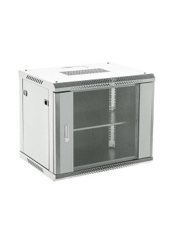 Шкаф коммутационный Rexant (04-0664-111) настенный 6U 600x450мм пер.дв.стекл металл 2 бок.пан. направл.под винты 60кг серый 11.55кг 230град. 368мм IP20 сталь