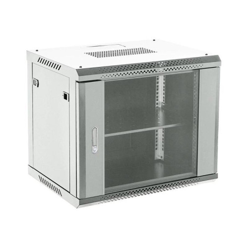 Шкаф коммутационный Rexant (04-0664-111) настенный 6U 600x450мм пер.дв.стекл металл 2 бок.пан. направл.под винты 60кг серый 11.55кг 230град. 368мм IP20 сталь