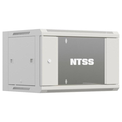 Шкаф коммутационный NTSS Премиум (NTSS-W6U6060GS-2) настенный 6U 600x600мм пер.дв.стекл 60кг серый 500мм 19.5кг 220град. 370мм IP20 сталь