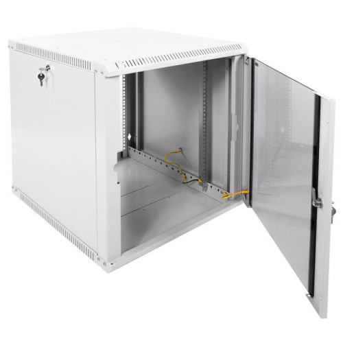 Шкаф коммутационный ЦМО ШРН-ЭКОНОМ (ШРН-Э-12.650) настенный 12U 600x650мм пер.дв.стекл 65кг серый 600мм 23.9кг 180град. 608мм