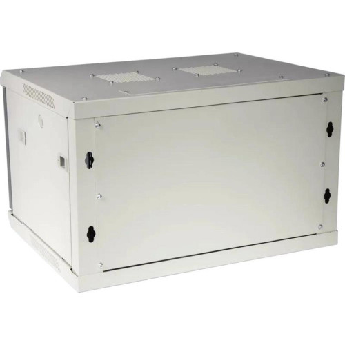 Шкаф коммутационный Lanmaster (TWT-CBWPG-12U-6X6-GY) настенный 12U 600x600мм пер.дв.стекл 60кг серый