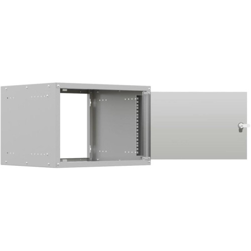 Шкаф коммутационный NTSS Lime (NTSS-WL6U5545GS) настенный 6U 550x450мм пер.дв.стекл несъемн.бок.пан. 30кг серый 370мм 9.6кг 110град. 370мм IP20 укомплектованный