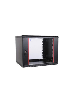 Шкаф коммутационный ЦМО ШРН-ЭКОНОМ (ШРН-Э-6.650-9005) настенный 6U 600x650мм пер.дв.стекл 65кг черный 600мм