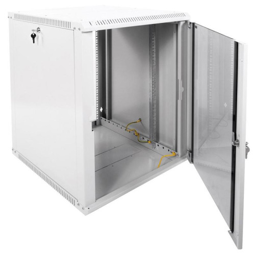 Шкаф коммутационный ЦМО ШРН-ЭКОНОМ (ШРН-Э-15.650) настенный 15U 600x650мм пер.дв.стекл 65кг серый 600мм 26.6кг 180град. 746мм
