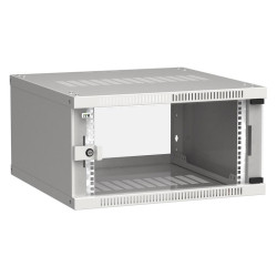 Шкаф коммутационный ITK Linea WE (LWE3-06U66-GF) настенный 6U 600x600мм пер.дв.стекл направл.под закл.гайки 50кг серый 550мм 14.3кг 200град. 320мм IP20 IK08 сталь