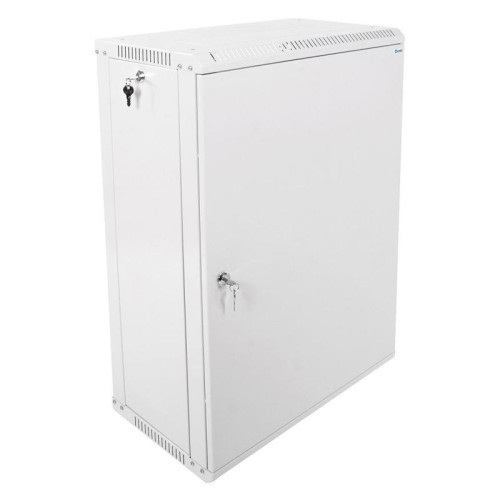 Шкаф коммутационный ЦМО ШРН-ЭКОНОМ (ШРН-Э-18.500.1) настенный 18U 600x520мм пер.дв.металл направл.под закл.гайки 75кг серый 470мм 26.82кг 180град. 878мм IP20 сталь