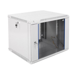 Шкаф коммутационный ЦМО ШРН-ЭКОНОМ (ШРН-Э-9.500) настенный 9U 600x520мм пер.дв.стекл 75кг серый 470мм 17.6кг 180град. 480мм
