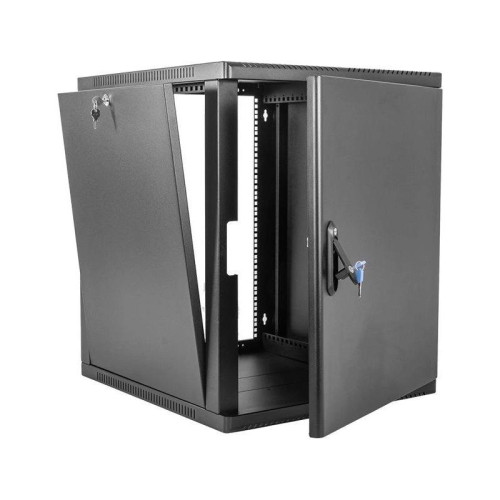 Шкаф коммутационный ЦМО (ШРН-6.350.1-9005) настенный 6U 600x350мм пер.дв.металл 200кг черный 300мм 180град.