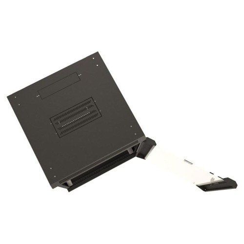 Шкаф коммутационный Hyperline (TWB-FC-1266-GP-RAL9004) настенный 12U 600x600мм пер.дв.стекл 60кг черный 662мм IP20 сталь
