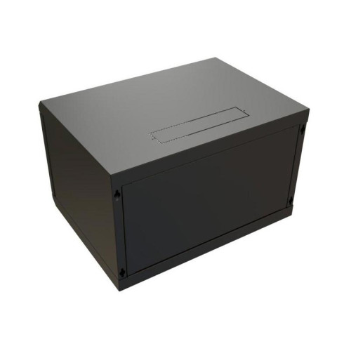 Шкаф коммутационный WRline (WR-TW-0666-SR-RAL9004) настенный 6U 600x600мм пер.дв.металл 2 бок.пан. направл.под винты 60кг черный 500мм 367мм IP20 сталь