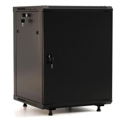 Шкаф коммутационный Hyperline (TWB-FC-2266-SR-RAL9004) настенный 22U 600x600мм пер.дв.стал.лист 60кг черный 1098мм IP20 сталь