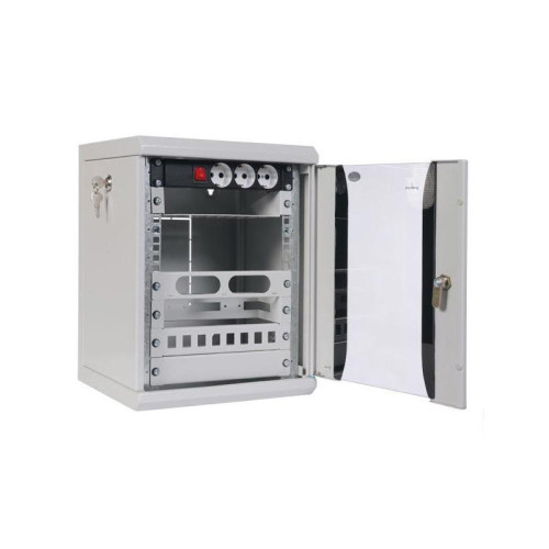 Шкаф коммутационный ЦМО (ШРН-12.255-10) настенный 12U 320x305мм пер.дв.стекл 100кг серый 255мм 10.62кг 180град. 600мм металл