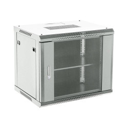 Шкаф коммутационный Rexant (04-0666-111) настенный 6U 600x600мм пер.дв.стекл металл 2 бок.пан. направл.под винты 60кг серый 14кг 230град. 368мм IP20 сталь