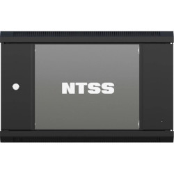 Шкаф коммутационный NTSS NTSS-W6U6045GS-BL настенный 6U 570x450мм пер.дв.стекл 60кг черный 350мм 18кг 220град. 370мм IP20 сталь