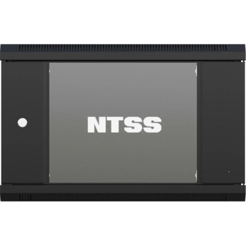 Шкаф коммутационный NTSS NTSS-W9U6045GS-BL настенный 9U 570x450мм пер.дв.стекл 60кг черный 350мм 20.1кг 220град. 370мм IP20 сталь