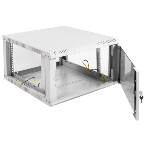 Шкаф коммутационный ЦМО ШРН-ЭКОНОМ (ШРН-Э-6.650) настенный 6U 600x650мм пер.дв.стекл 65кг серый 600мм 17.3кг 180град. 345мм