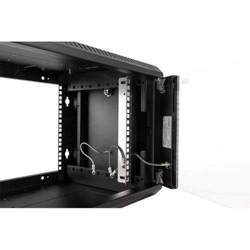 Шкаф коммутационный ЦМО ШРН-ЭКОНОМ (ШРН-Э-6.350-9005) настенный 6U 600x350мм пер.дв.стекл 85кг черный 300мм 11.43кг 180град. 342мм металл