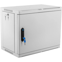 Шкаф коммутационный ЦМО (ШРН-9.350.1) настенный 9U 600x350мм пер.дв.стал.лист 200кг серый 300мм 180град.