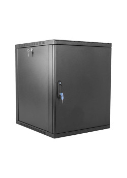 Шкаф коммутационный ЦМО (ШРН-15.650.1-9005) настенный 15U 600x658мм пер.дв.металл 200кг черный 600мм