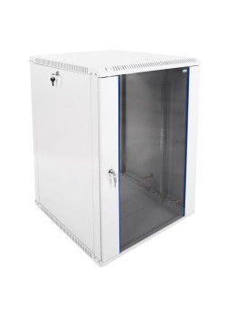 Шкаф коммутационный ЦМО ШРН-ЭКОНОМ (ШРН-Э-18.650) настенный 18U 600x650мм пер.дв.стекл 65кг серый 600мм 31.8кг 180град. 930мм