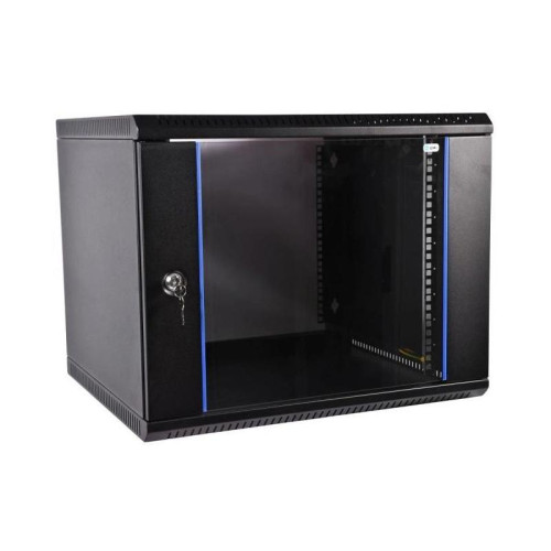 Шкаф коммутационный ЦМО ШРН-ЭКОНОМ (ШРН-Э-12.500-9005) настенный 12U 600x520мм пер.дв.стекл 75кг черный 470мм